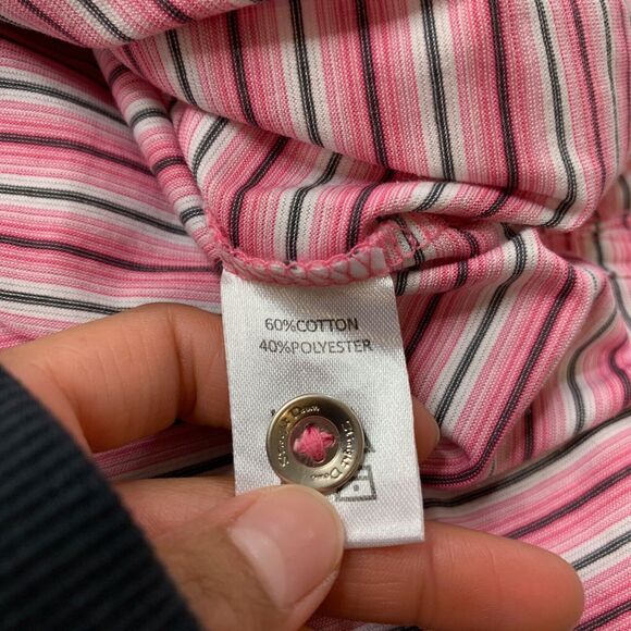 Straight Down Shirt Mens M Medium Carnation Pink Cotton Blend Golf Polo - Picture 5 of 8